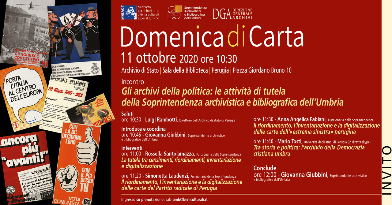 Gli archivi della politica: le attività di tutela della Soprintendenza archivistica e bibliografica dell’Umbria